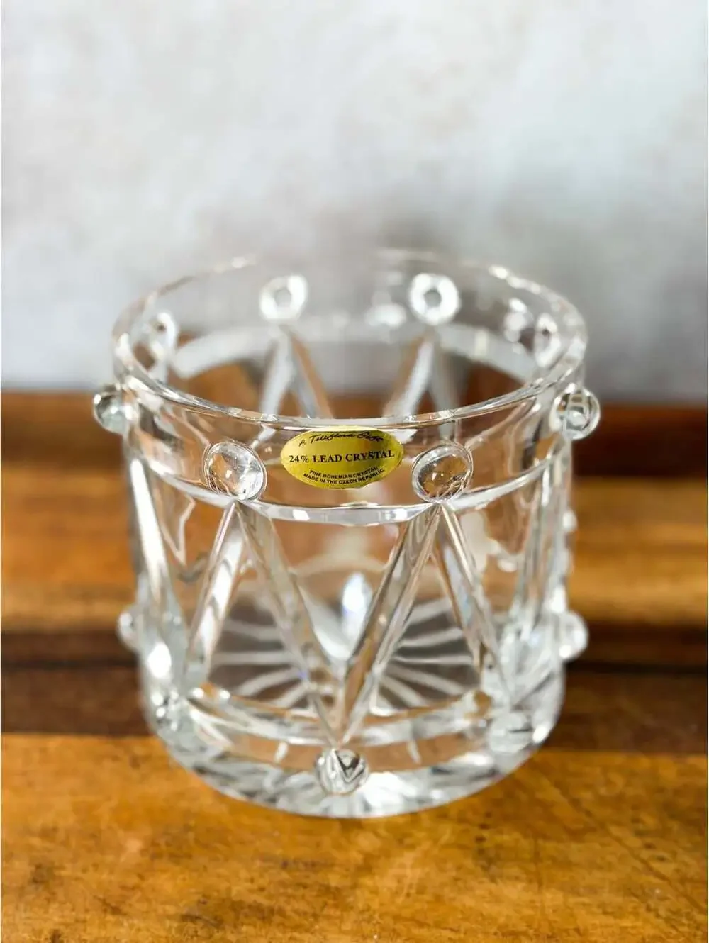 Bohemian Lead Crystal Drummer Boy Drum | Czech Cachepot Vase, Christmas